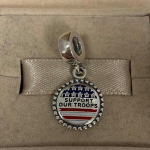 Pandora support our troops USA charm